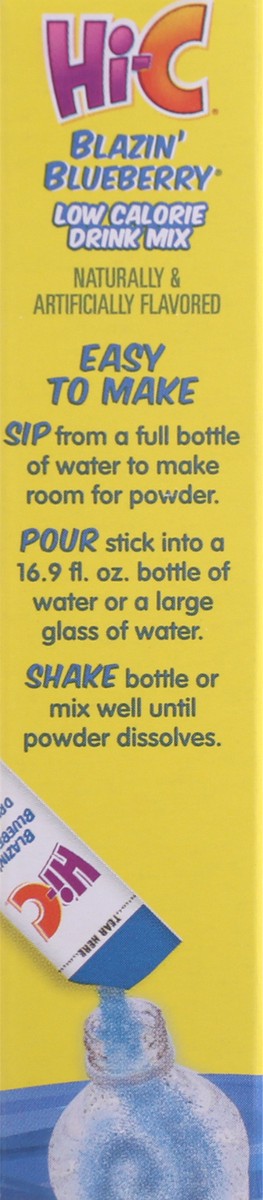 slide 7 of 9, Hi-C Singles to Go! Low Calorie Blazin' Blueberry Drink Mix 8 ea Box, 8 ct