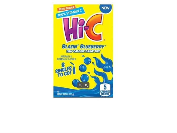 slide 1 of 1, Hi-C Blazin' Blueberry Drink Mix, 8 ct