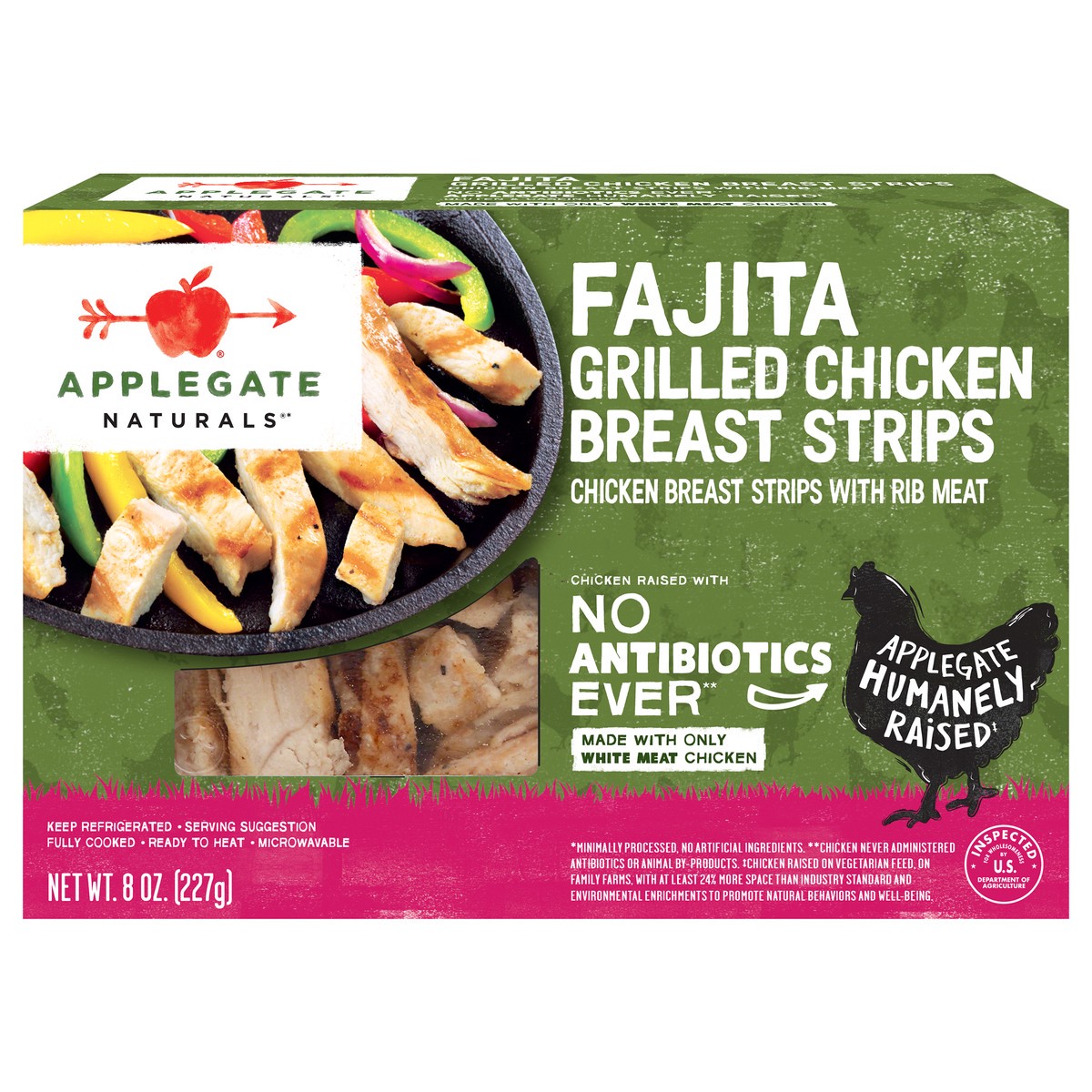 slide 1 of 7, Applegate Chicken Breast Strips, 8 oz