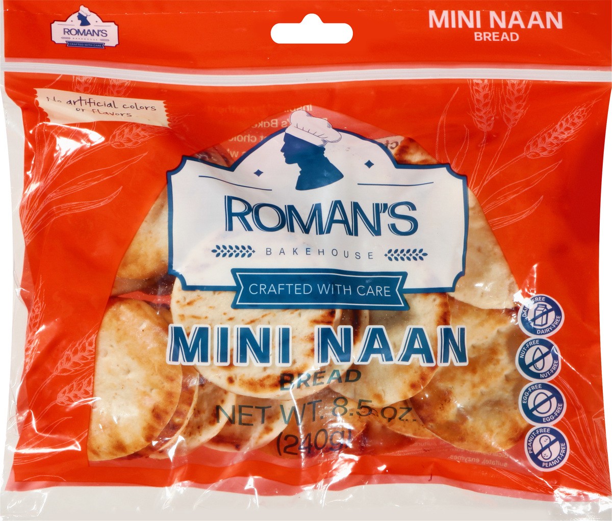 slide 3 of 11, Roman's Bakehouse Mini Naan Bread 8.5 oz, 8.5 oz