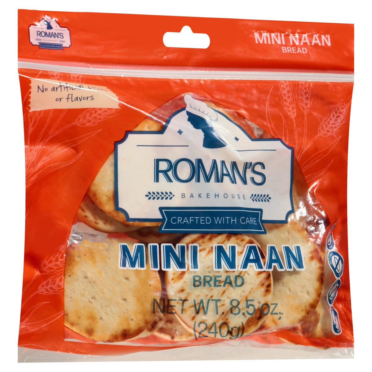 slide 10 of 11, Roman's Bakehouse Mini Naan Bread 8.5 oz, 8.5 oz