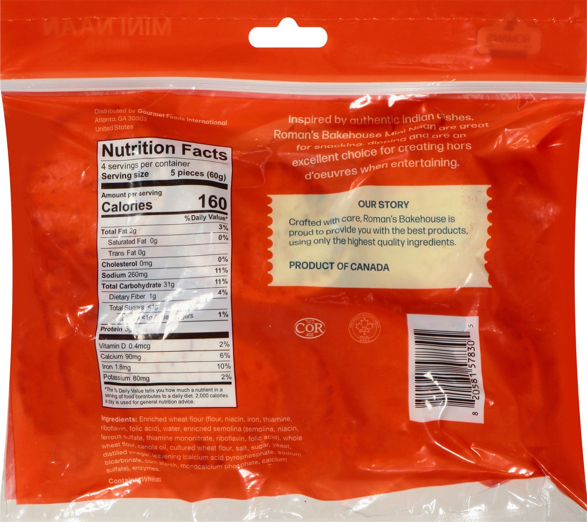 slide 5 of 11, Roman's Bakehouse Mini Naan Bread 8.5 oz, 8.5 oz