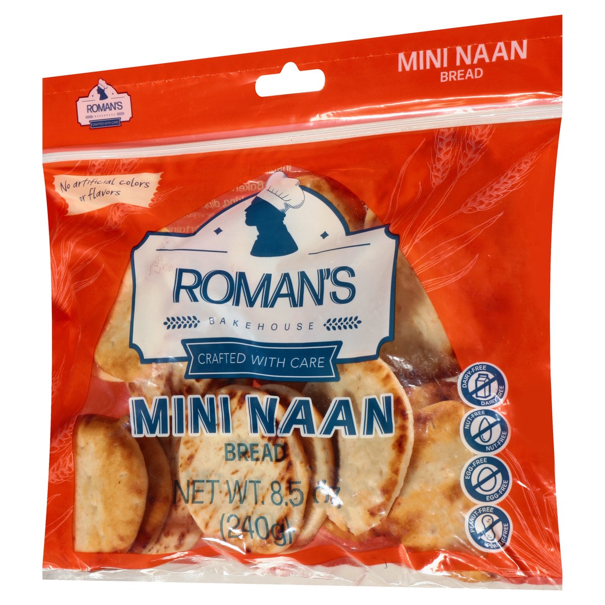slide 2 of 11, Roman's Bakehouse Mini Naan Bread 8.5 oz, 8.5 oz
