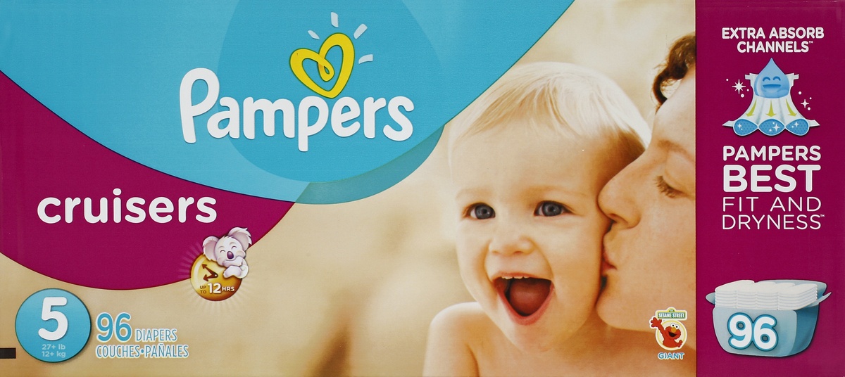 slide 4 of 5, Pampers Diapers , 96 ct