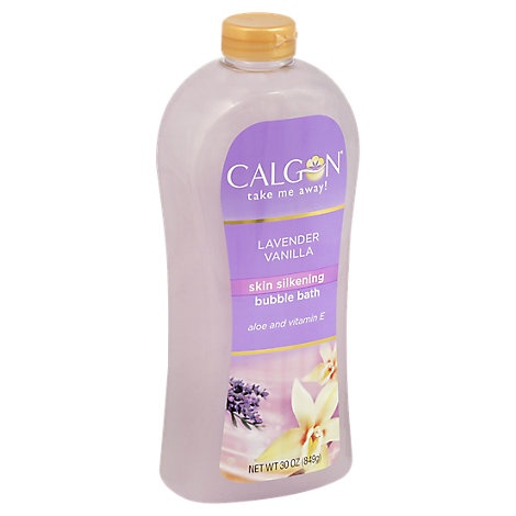 slide 1 of 1, Calgon Bubble Bath Skin Silkening Lavender Vanilla, 30 oz