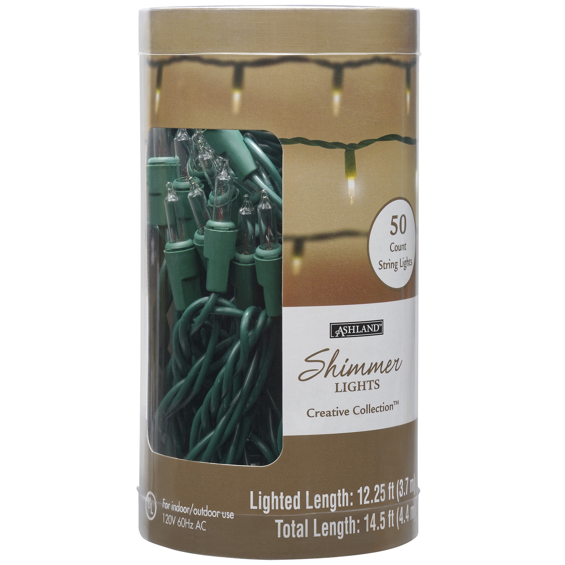 slide 5 of 5, 50ct. Creative Collection Shimmer Lights Green Vine By Ashland, 50 ct