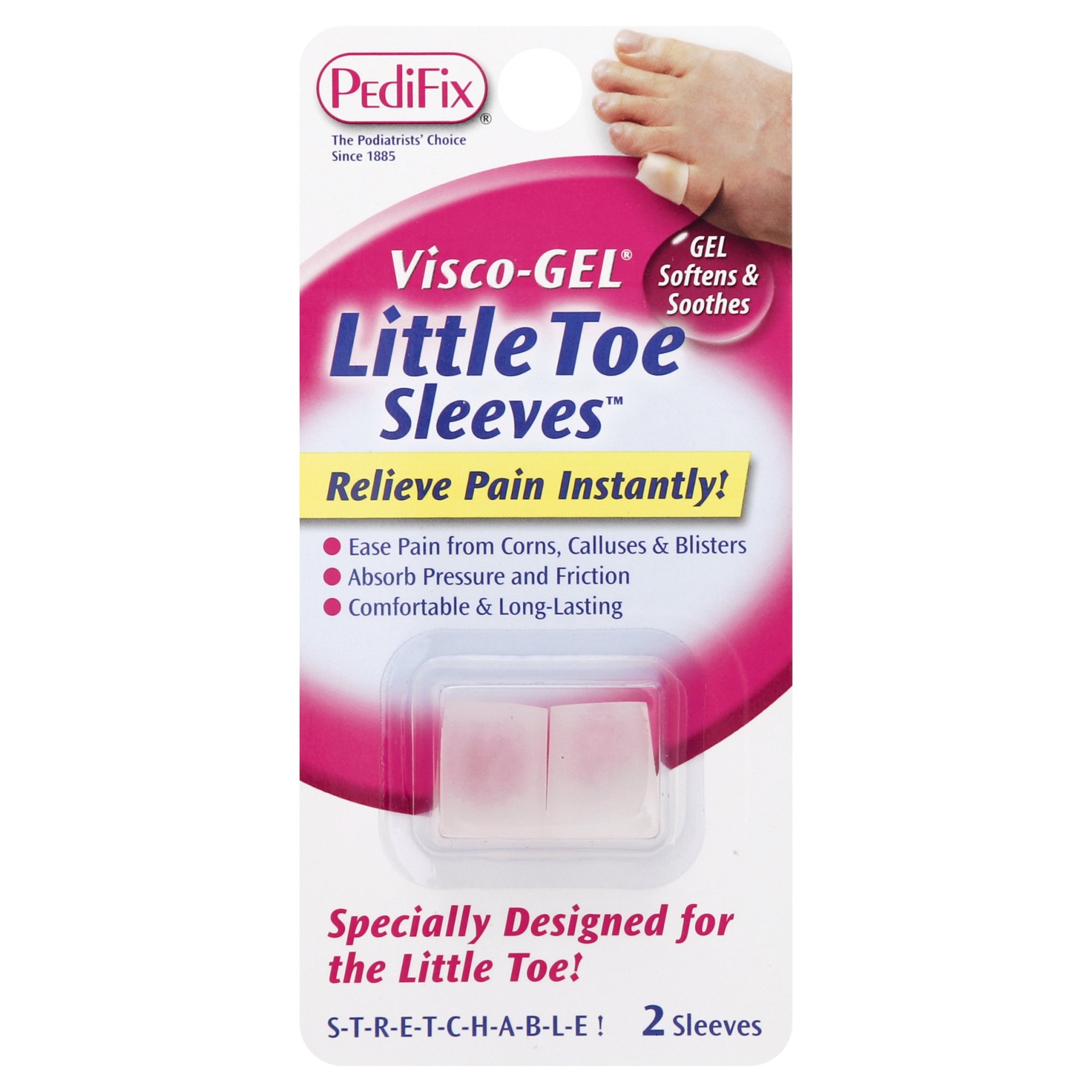 slide 1 of 2, Pedifix Visco Gel Little Toe Sleeves - 2 Count, 2 ct