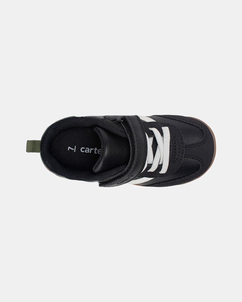 slide 6 of 6, Carters Toddler Boy Striped Sporty Sneakers - Black/White Black/White 9, 1 ct