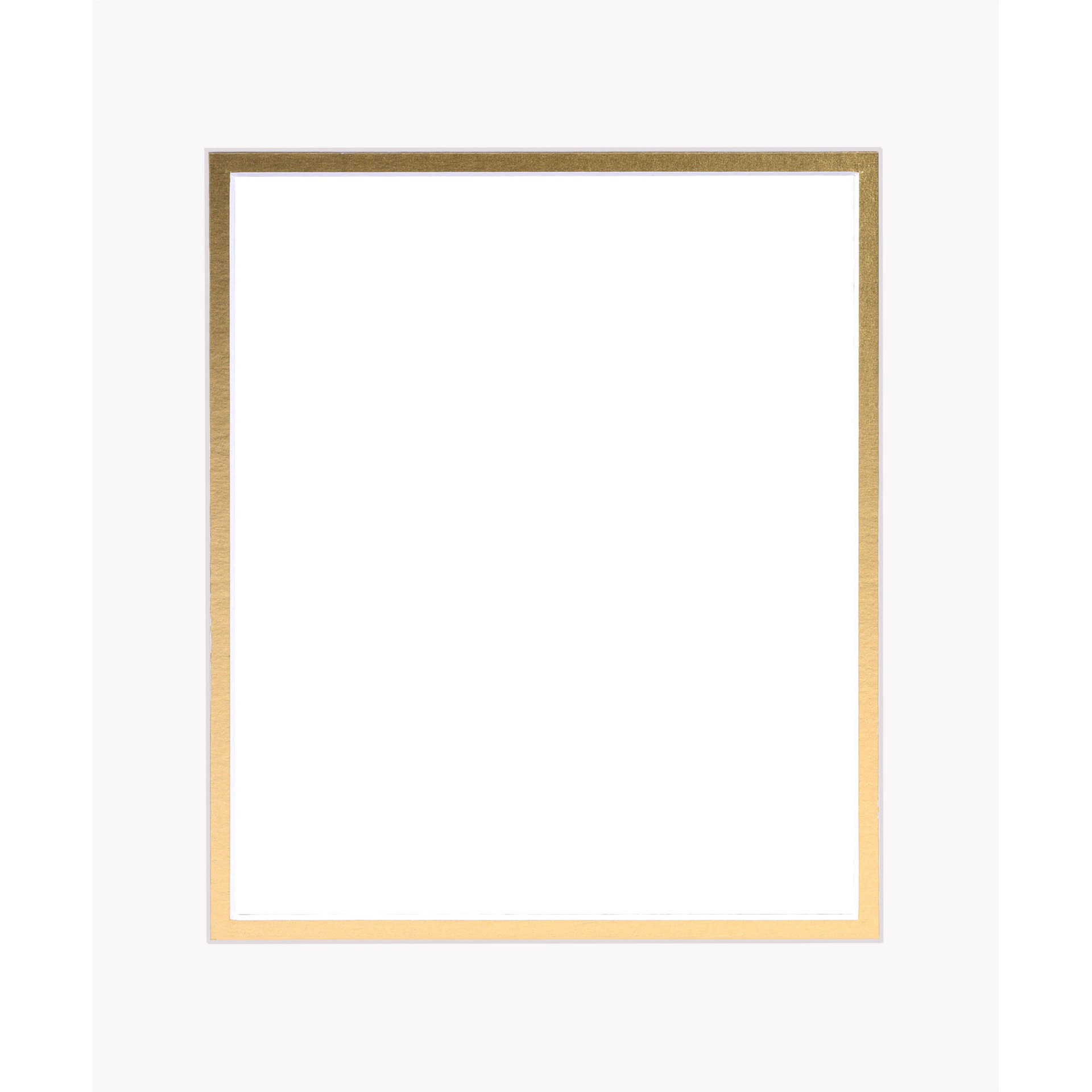 slide 2 of 2, 11" X 14" White & Gold Double Mat, 8" X 10" Opening Size By Studio Decor, 11 in x 14 in