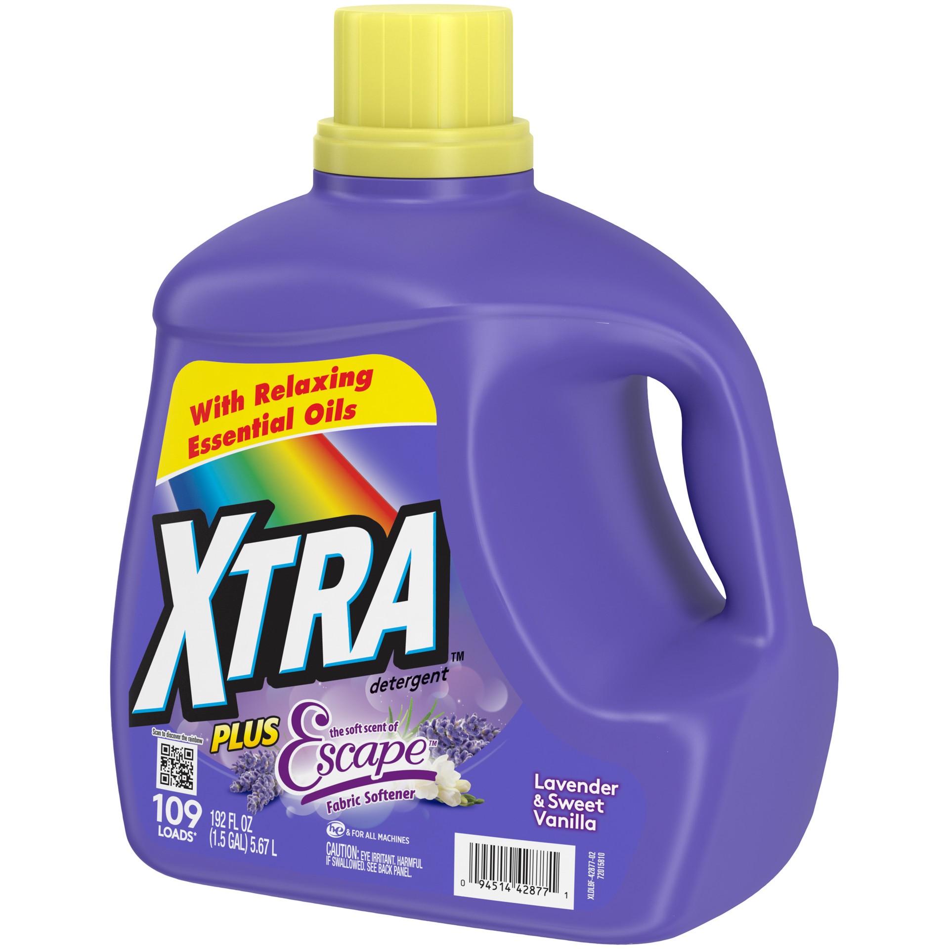 slide 2 of 5, Xtra Liquid Laundry Detergent, Lavender Vanilla, 192oz, 192 fl oz