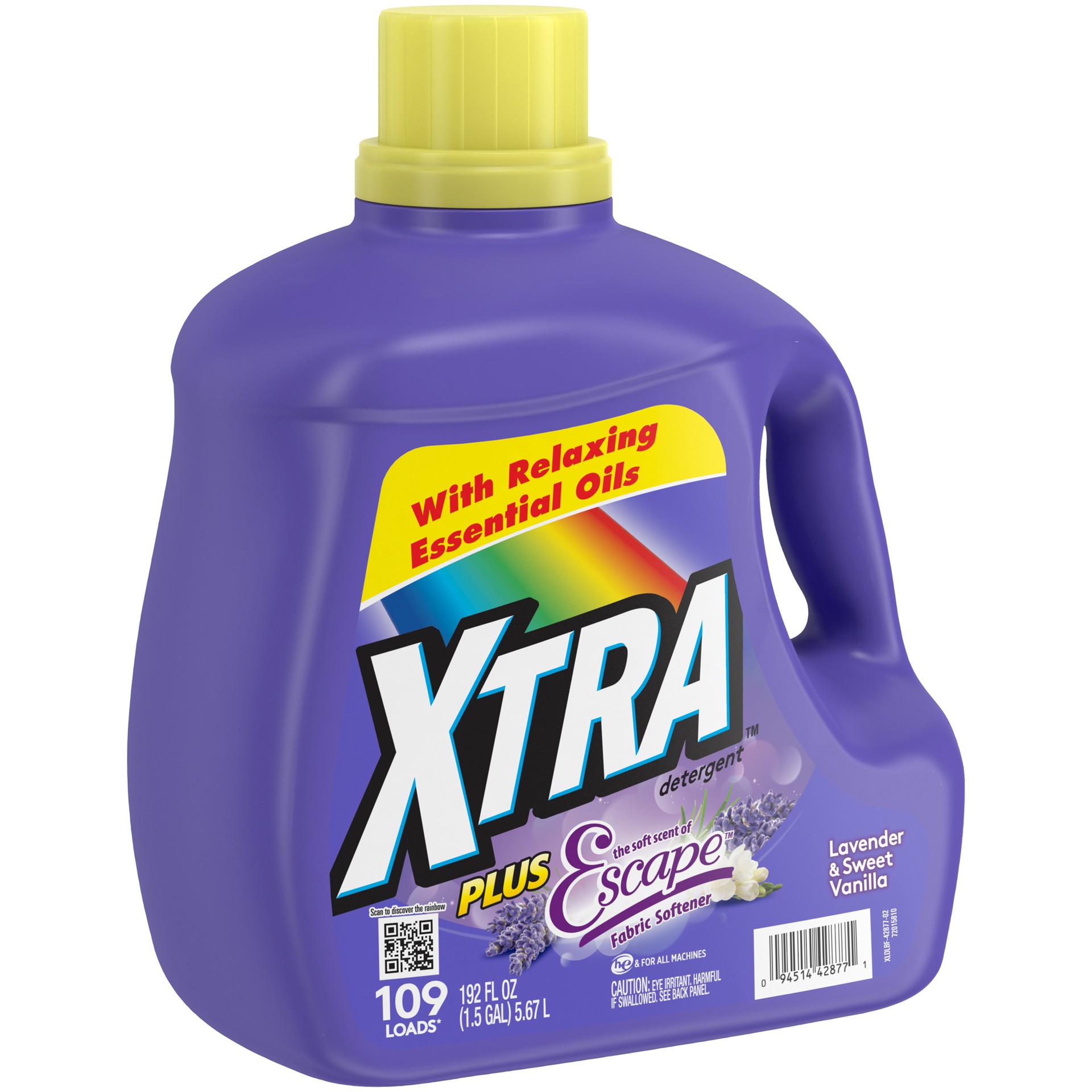 slide 3 of 5, Xtra Liquid Laundry Detergent, Lavender Vanilla, 192oz, 192 fl oz