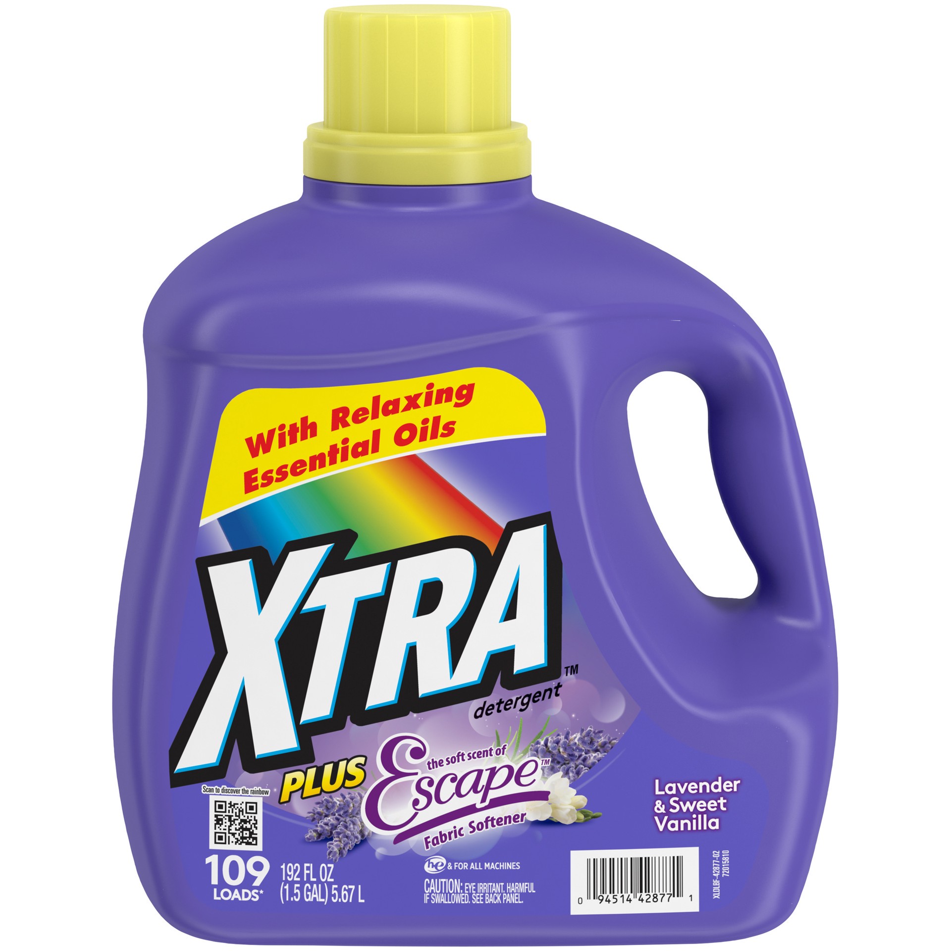 slide 1 of 5, Xtra Liquid Laundry Detergent, Lavender Vanilla, 192oz, 192 fl oz