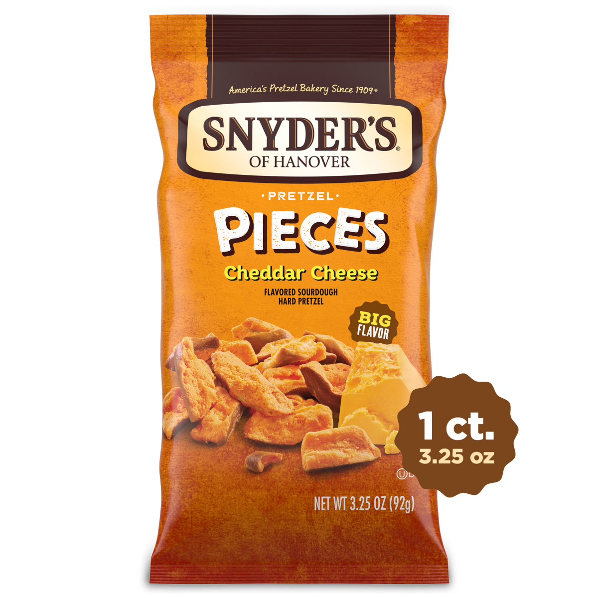 slide 1 of 5, Snyder's of Hanover Pretzel Pieces, Cheddar Cheese, 3.25 oz, 3.25 oz