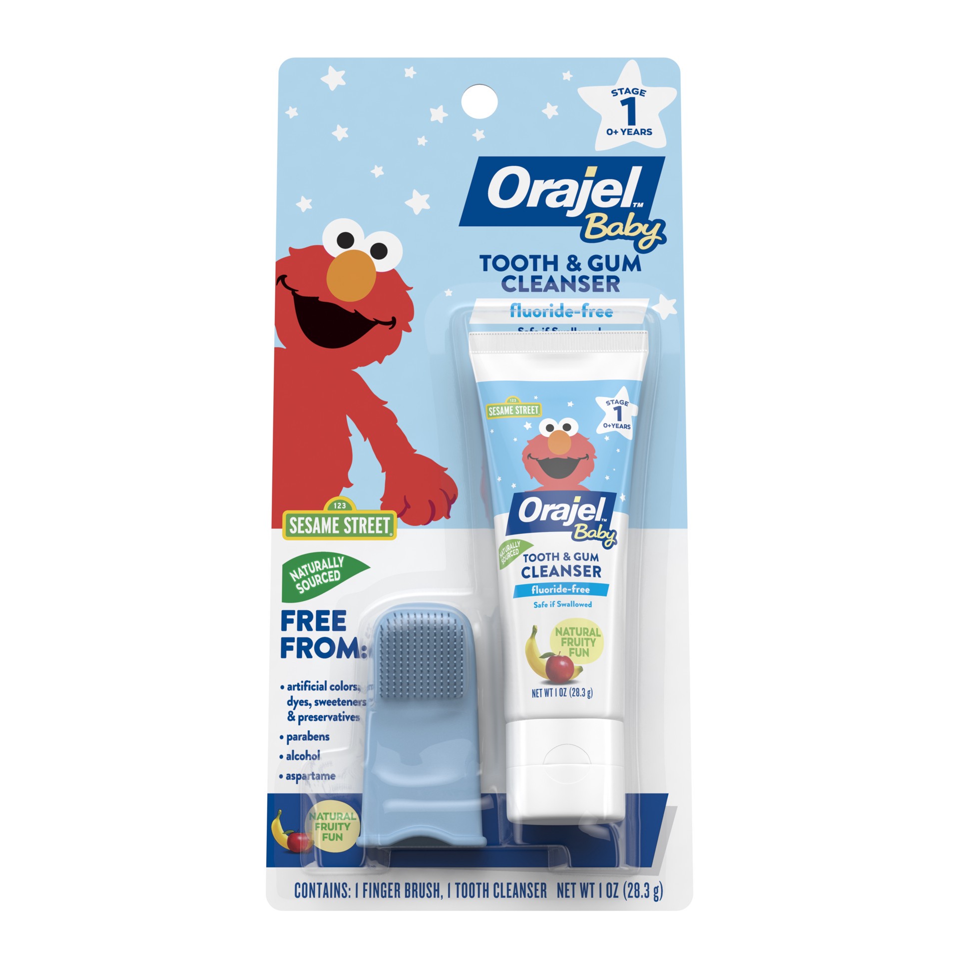 slide 1 of 4, Orajel Tooth & Gum Cleanser, Sesame Street, For 3-24 Months, Fruity Fun, 1 oz