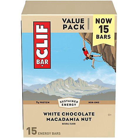 slide 1 of 1, CLIF BAR White Chocolate Macadamia Nut Flavor Energy Bars, 1 ct
