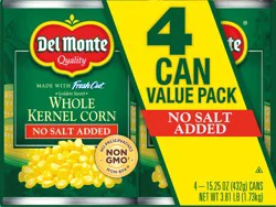 Del Monte Whole Kernel Corn No Salt Added Value Pack /