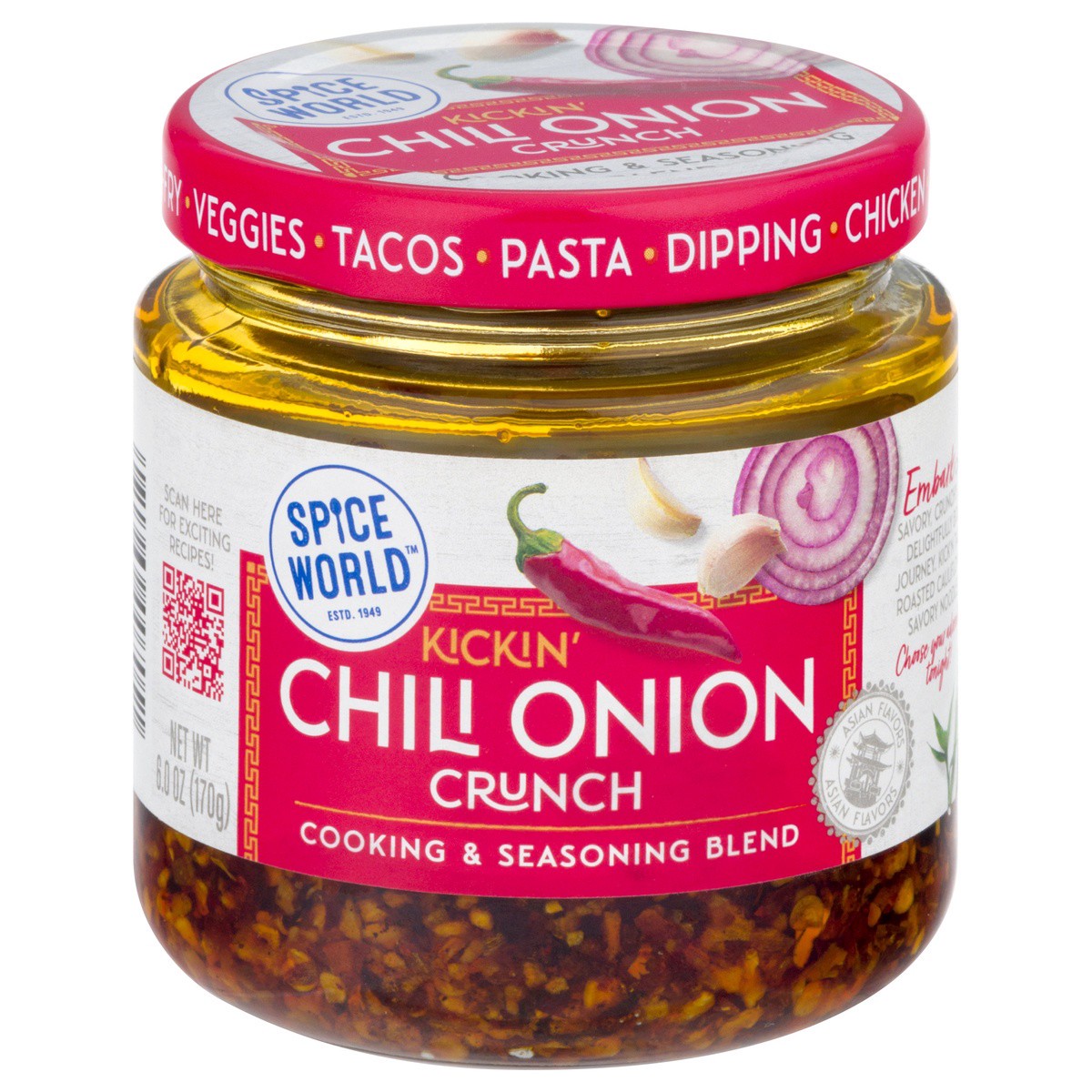 slide 1 of 9, Spice World Kickin' Chili Onion Crunch Cooking & Seasoning Blend - 6oz, per lb