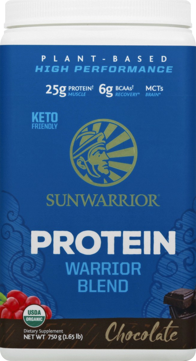 slide 3 of 13, Sunwarrior Warrior Blend Chocolate, 750 g