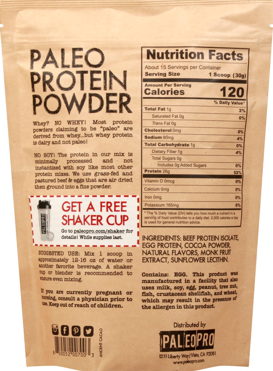slide 5 of 9, PaleoPro Ancient Cacao Protein Powder 16 oz, 16 oz