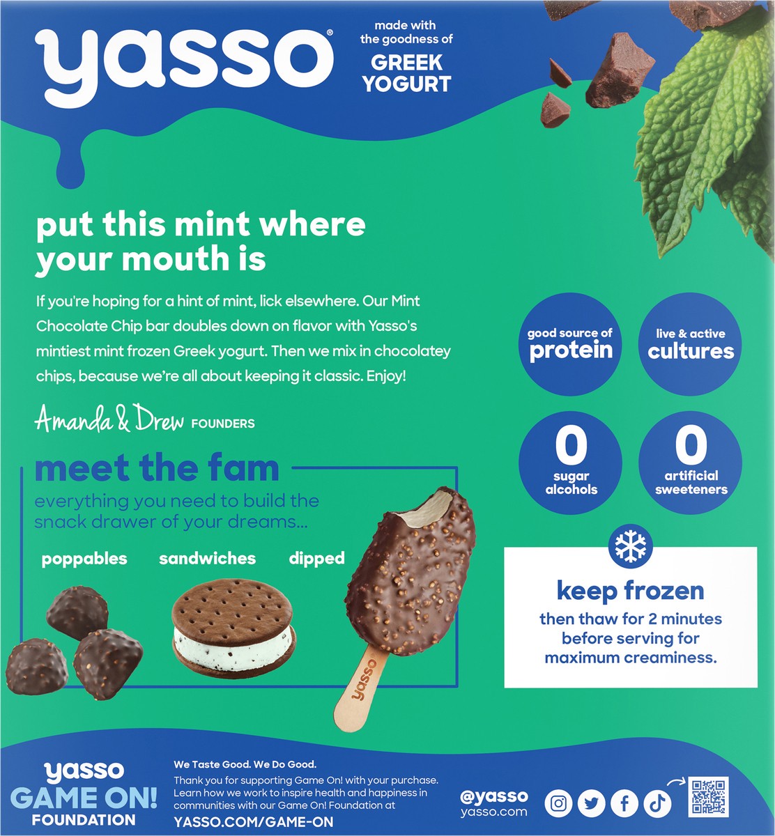 slide 5 of 9, Yasso Mint Chocolate Chip Frozen Greek Yogurt Bars, 4 ct