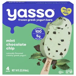 Yasso Yasso Frozen Greek Yogurt Bars Mint Chocolate Chip Bars 4 3.5fl oz bars