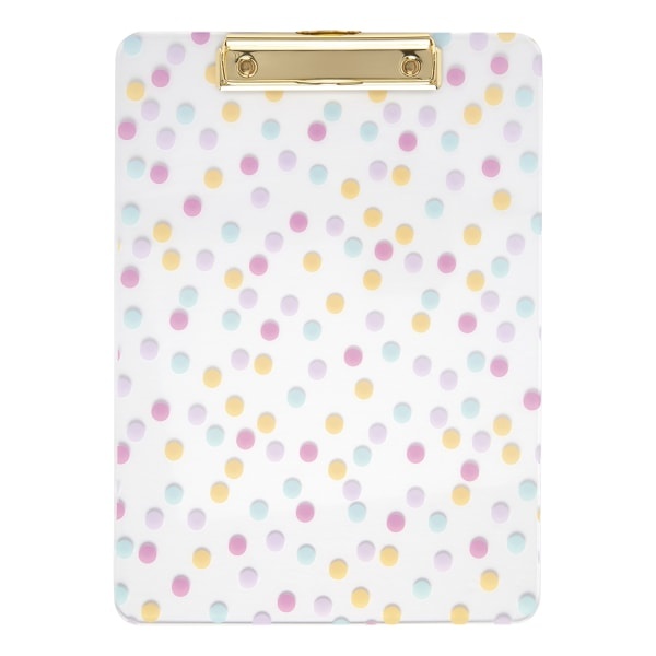 slide 1 of 1, Office Depot Fashion Clipboard, 9'' X 12-1/2'', Polka Dots, 9 in