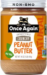 Once Again Natural Crunchy Unsweetened Peanut Butter 16 oz