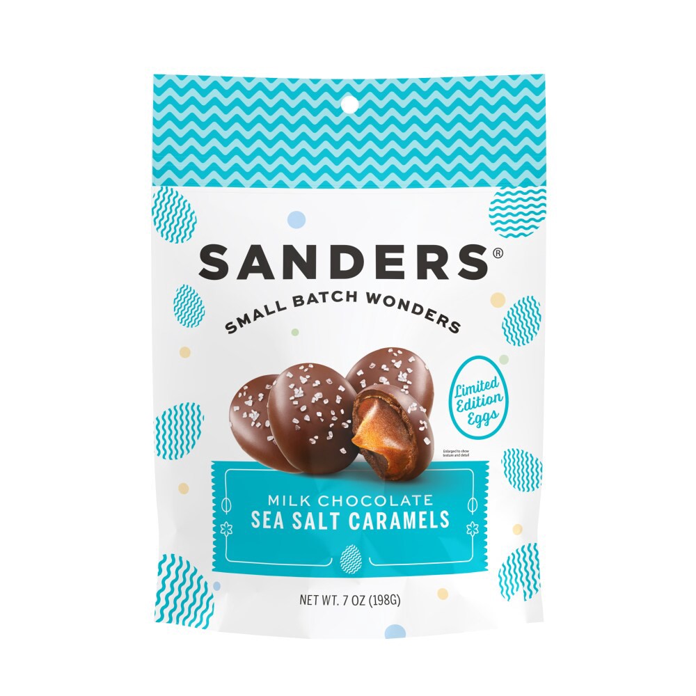 slide 1 of 1, Sanders Milk Chocolate Caramel Egg, 7 oz