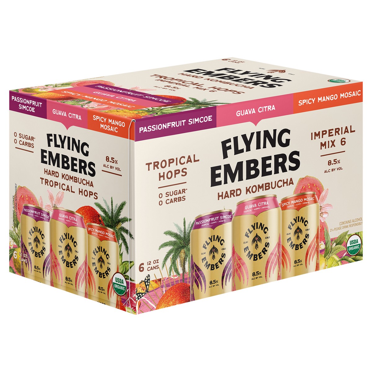 slide 5 of 7, Flying Embers Tropical Variety, 6 ct; 12 fl oz