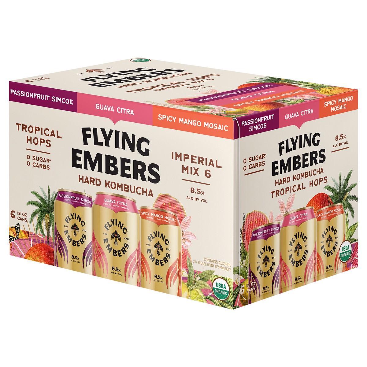 slide 4 of 7, Flying Embers Tropical Variety, 6 ct; 12 fl oz