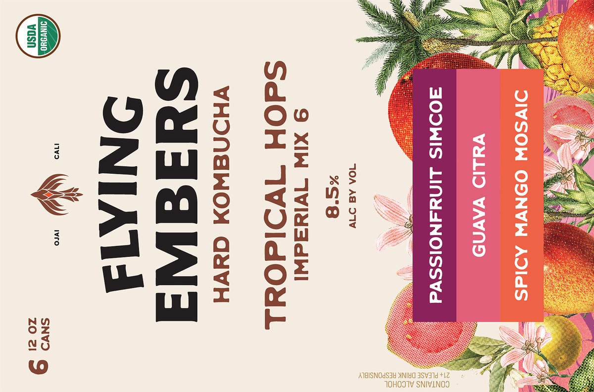 slide 2 of 7, Flying Embers Tropical Variety, 6 ct; 12 fl oz