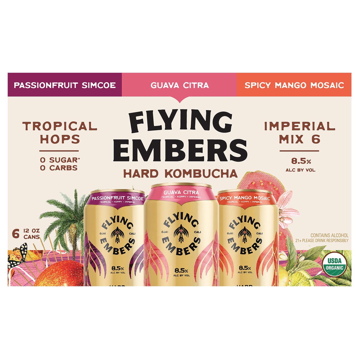 slide 1 of 7, Flying Embers Tropical Variety, 6 ct; 12 fl oz