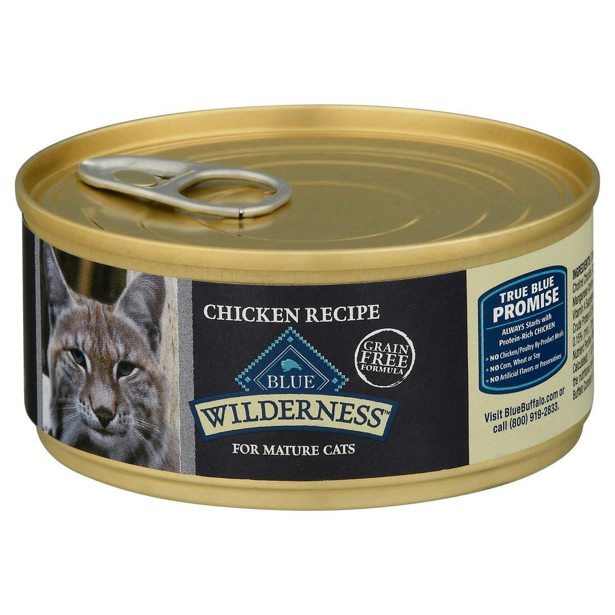 slide 6 of 12, Blue Buffalo Blue Wilderness for Mature Cats Grain Free Formula Chicken Recipe Food for Cats 5.5 oz, 24 ct