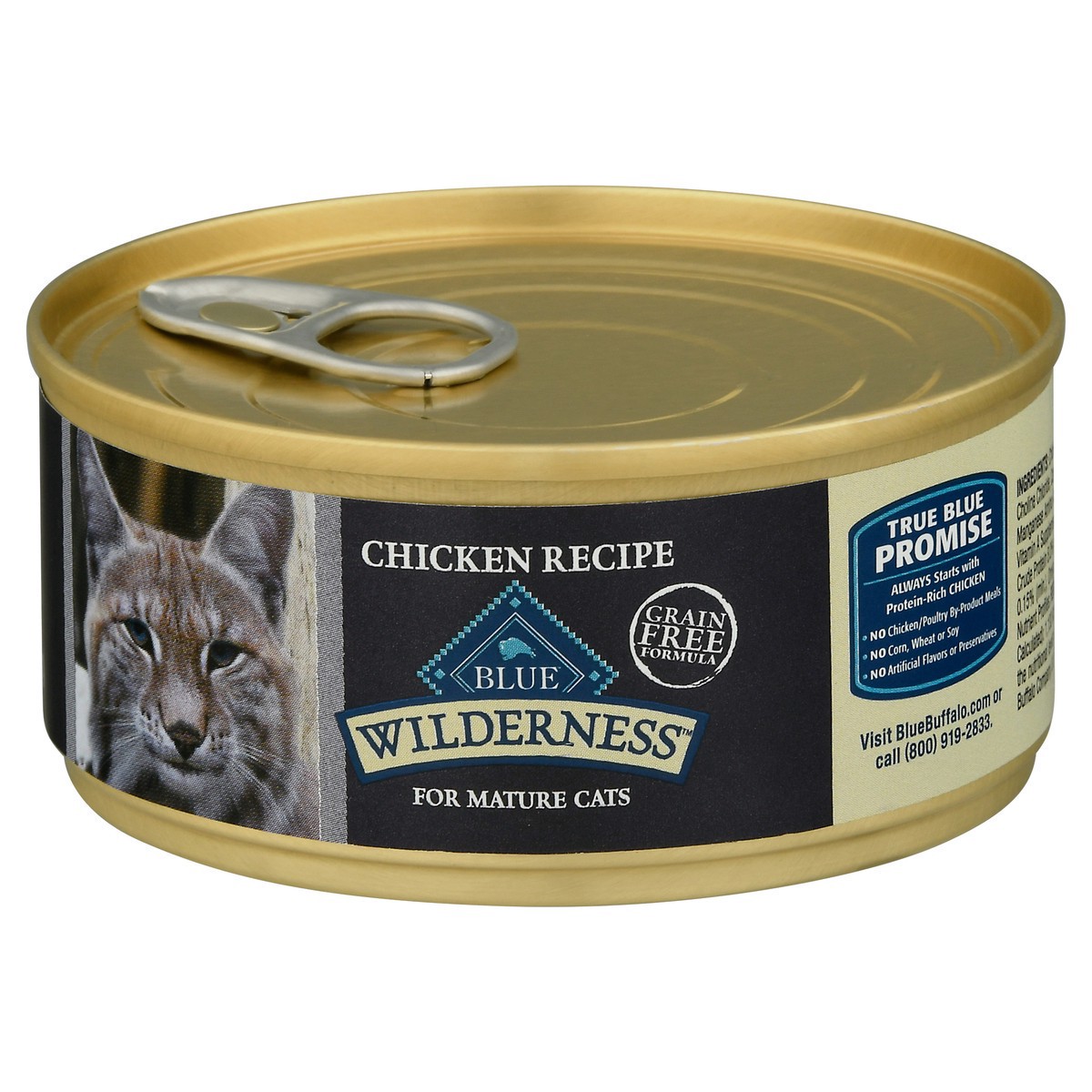 slide 5 of 12, Blue Buffalo Blue Wilderness for Mature Cats Grain Free Formula Chicken Recipe Food for Cats 5.5 oz, 5.5 oz