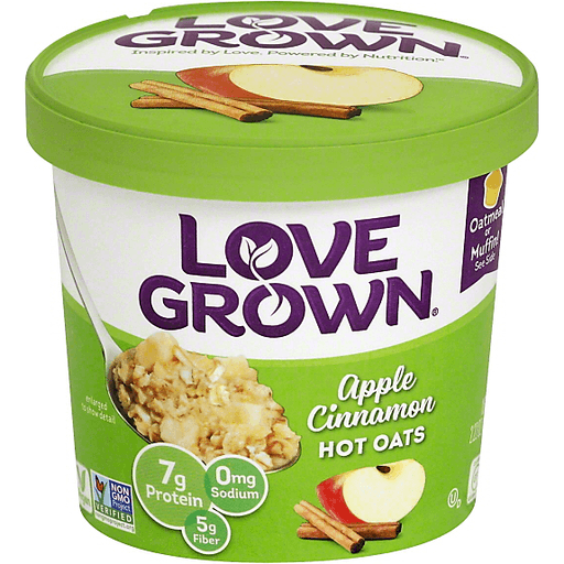 slide 2 of 3, Love Grown Apple Cinnamon Hot Oats, 2.22 oz