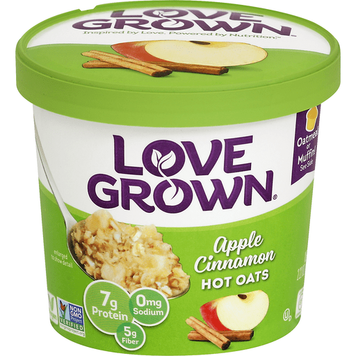 slide 3 of 3, Love Grown Apple Cinnamon Hot Oats, 2.22 oz