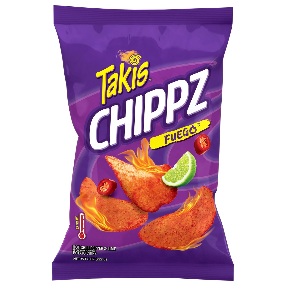 slide 1 of 7, Takis Chippz Extreme Fuego Potato Chips 8 oz, 8 oz
