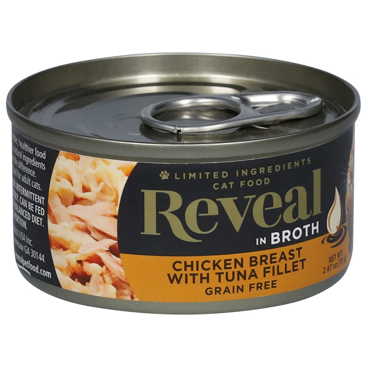 slide 3 of 10, Reveal Limited Ingredient Natural Grain Free, Chicken & Tuna in Broth Wet Food for Cats, 2.47 oz., 2.47 oz