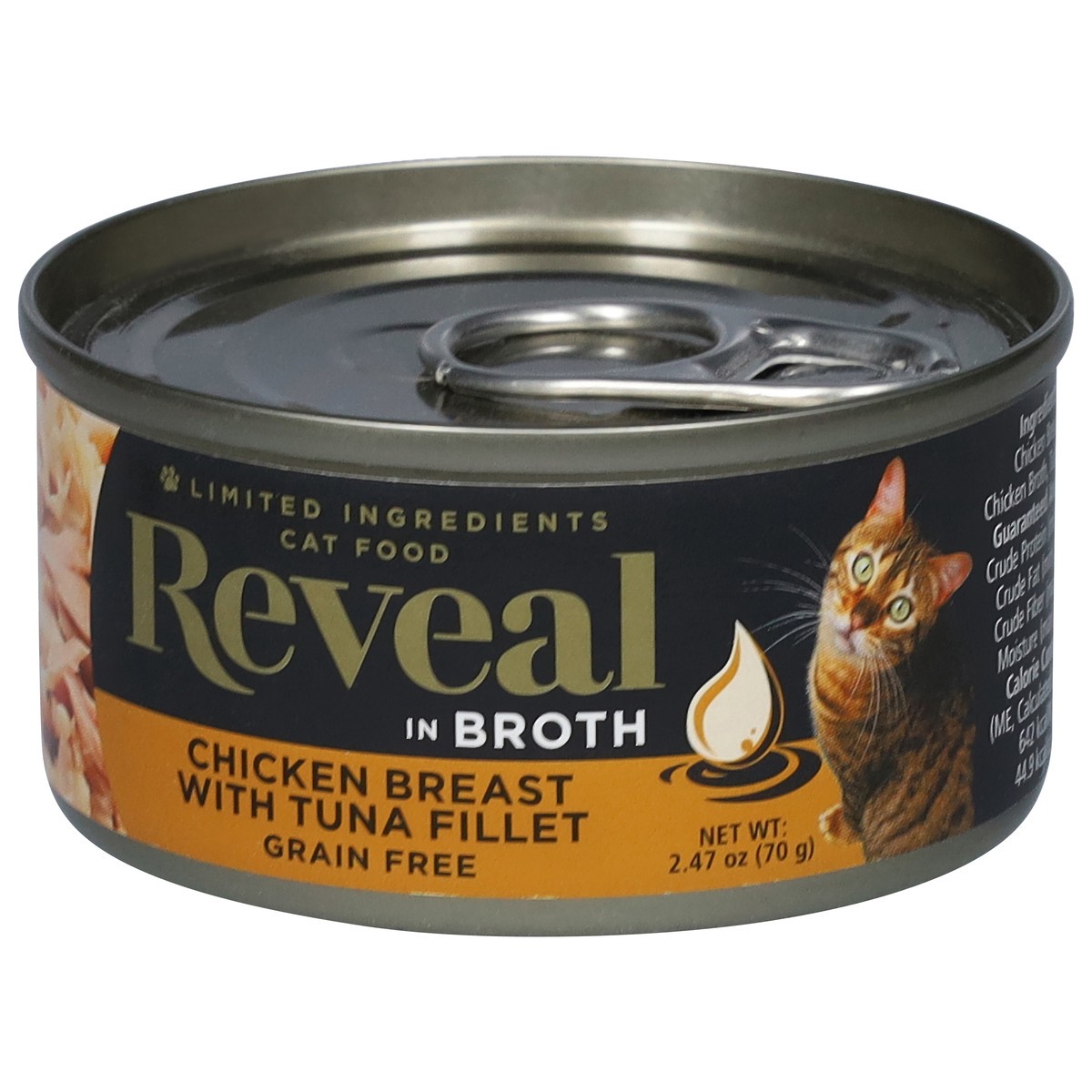 slide 8 of 10, Reveal Limited Ingredient Natural Grain Free, Chicken & Tuna in Broth Wet Food for Cats, 2.47 oz., 2.47 oz
