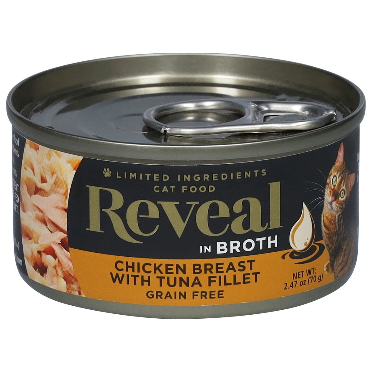 slide 5 of 10, Reveal Limited Ingredient Natural Grain Free, Chicken & Tuna in Broth Wet Food for Cats, 2.47 oz., 2.47 oz