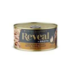 Reveal Natural Wet Cat Food, Chicken Breast with Tuna Fillet in Broth, 2.47 oz Can