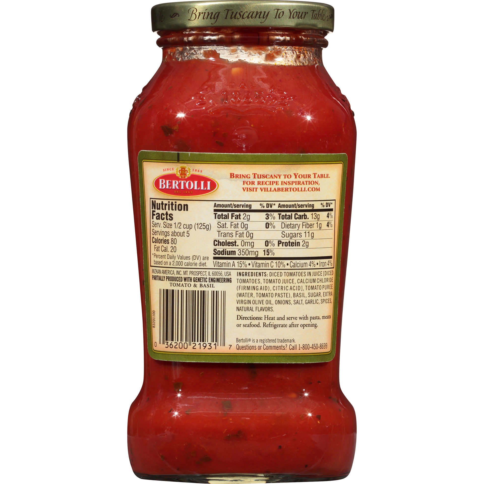 slide 3 of 5, Bertolli Tomato & Basil Pasta Sauce, 24 oz