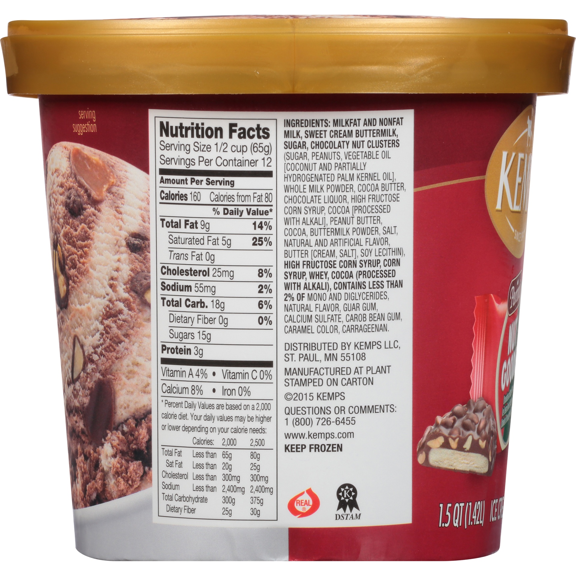 slide 5 of 8, Kemps Pearson's Nut Goodie Ice Cream 1.5 Qt. Tub, 1.5 qt
