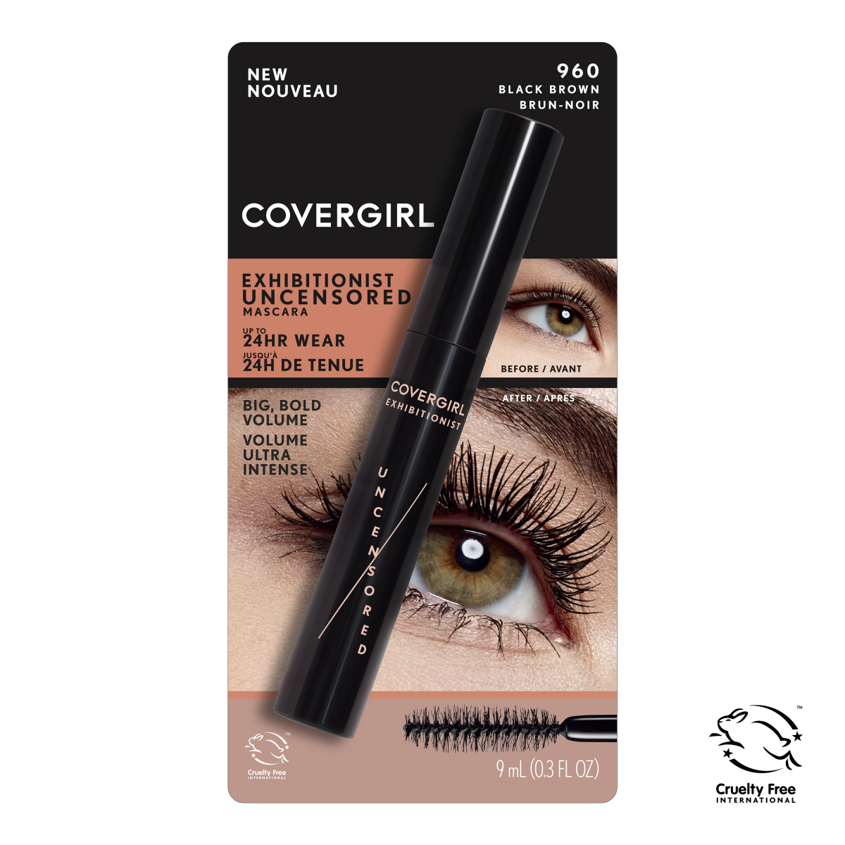 slide 1 of 17, Covergirl Exhibitionist Uncensored Black Brown, 0.3 fl oz