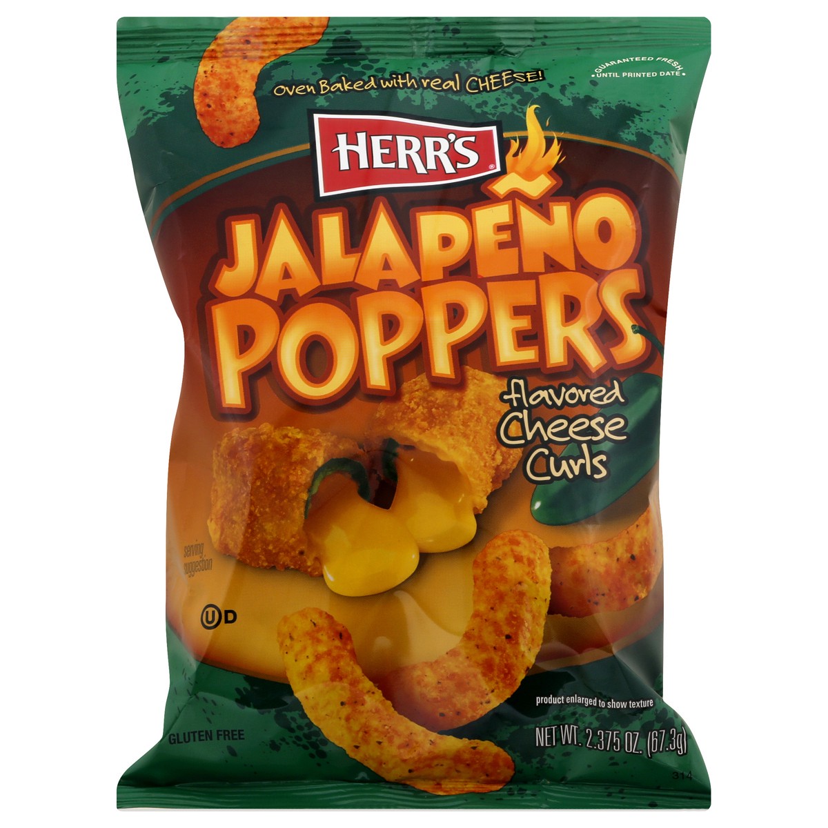 slide 9 of 11, Herr's Jalapeno Poppers Flavored Cheese Curls 2.375 oz, 2.375 oz
