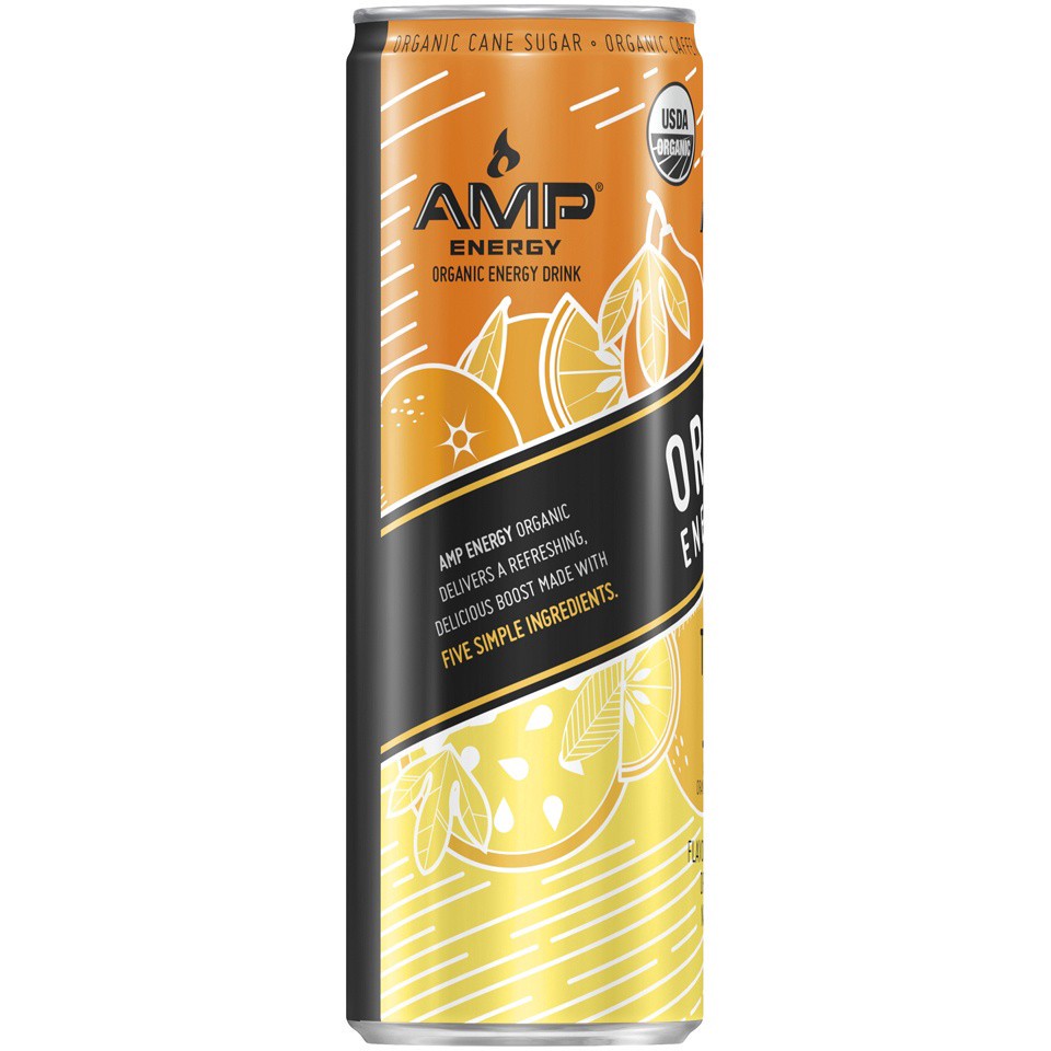 slide 4 of 4, AMP Energy Tropical Burst Organic Energy Drink 12 Fluid Ounce Aluminum Can - 12 oz, 12 fl oz