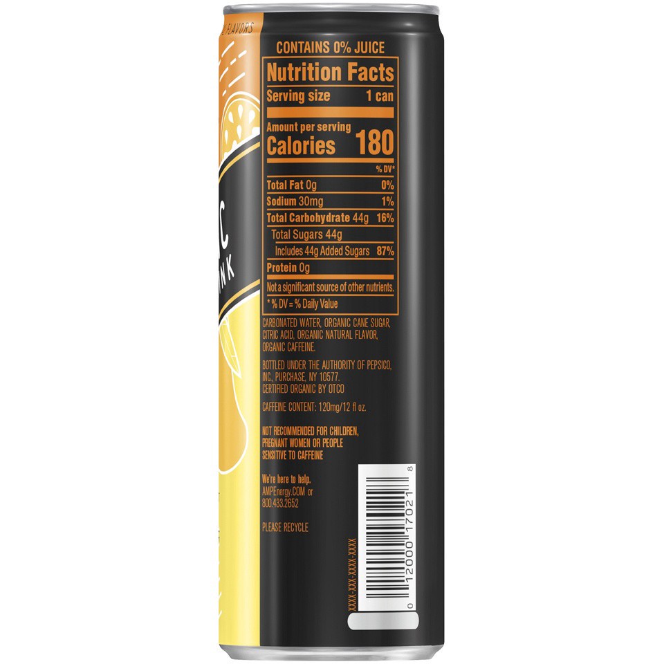 slide 2 of 4, AMP Energy Tropical Burst Organic Energy Drink 12 Fluid Ounce Aluminum Can - 12 oz, 12 fl oz