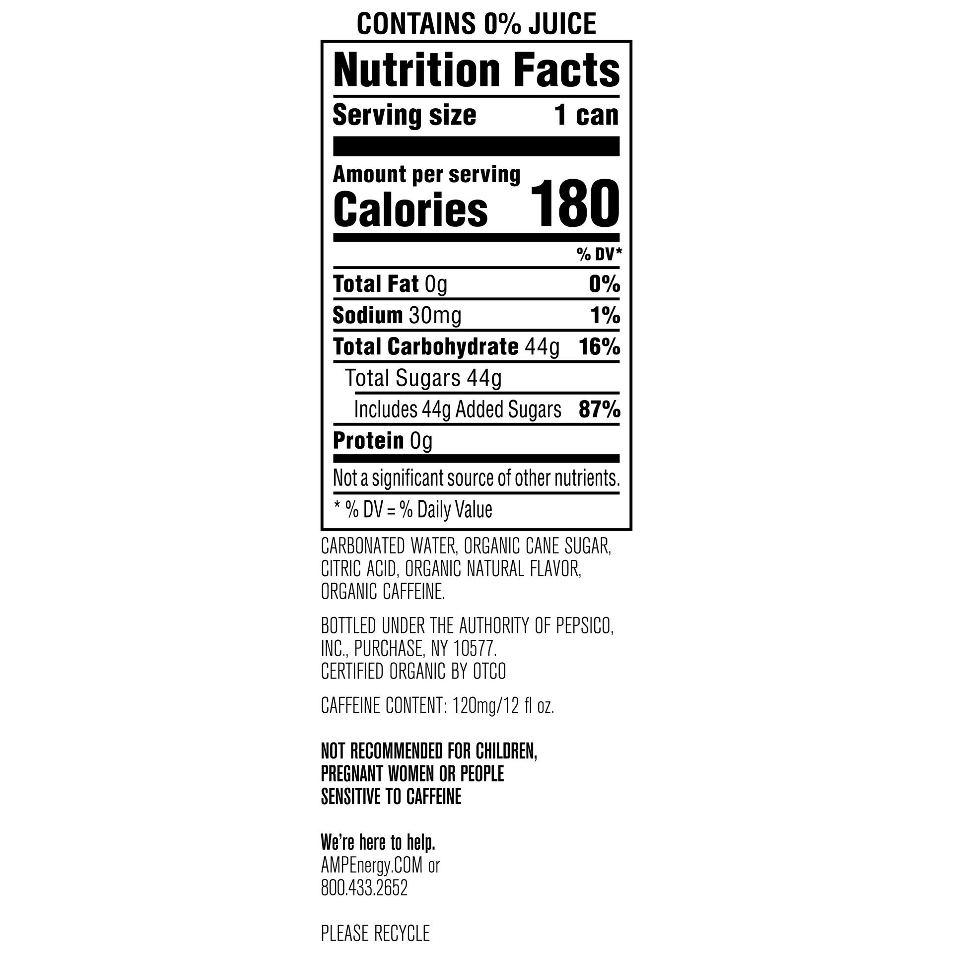 slide 3 of 4, AMP Energy Tropical Burst Organic Energy Drink 12 Fluid Ounce Aluminum Can - 12 oz, 12 fl oz