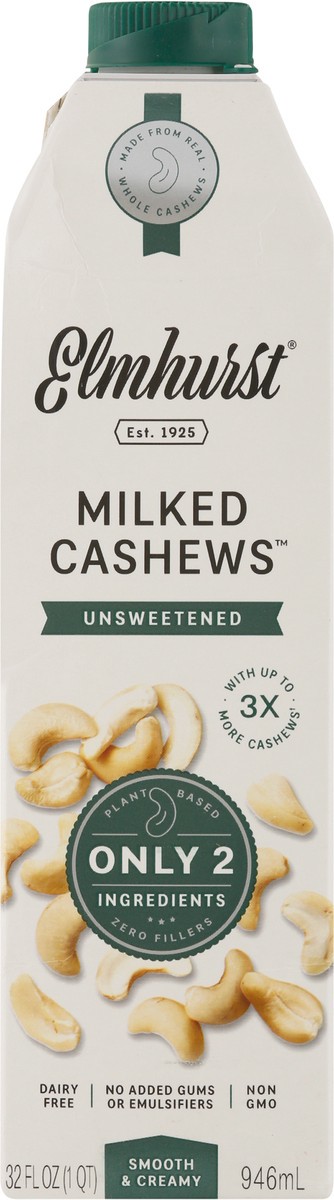 slide 9 of 13, Elmhurst Unsweetened Milked Cashews Non-dairy Beverage, 32 fl oz