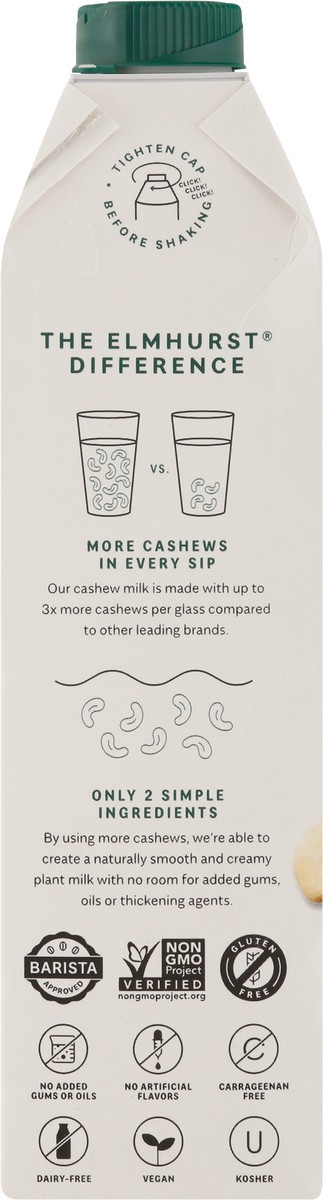 slide 10 of 13, Elmhurst Unsweetened Milked Cashews Non-dairy Beverage, 32 fl oz